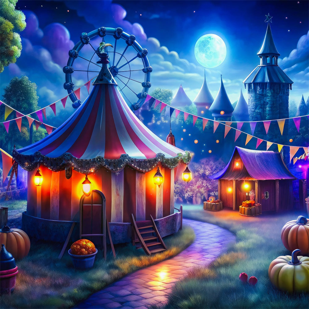 Sfondo Di Foto Di Halloween Sfondo Di Scena Di Circo Di Halloween Scuro BRP10-173