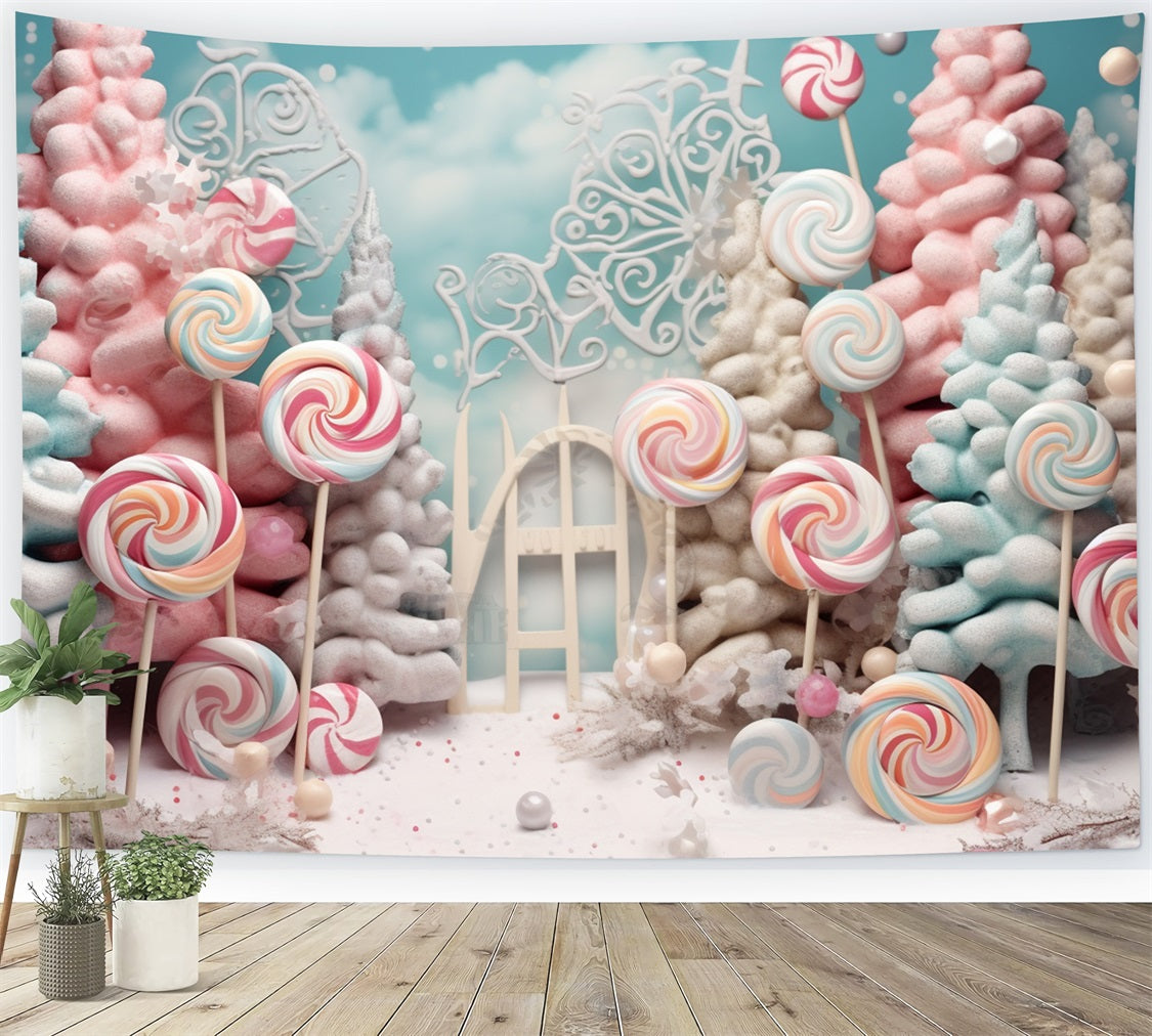 Sfondo Di Alberi Di Lecca-Lecca Glassati Di Winter Candy Wonderland BRP10-18