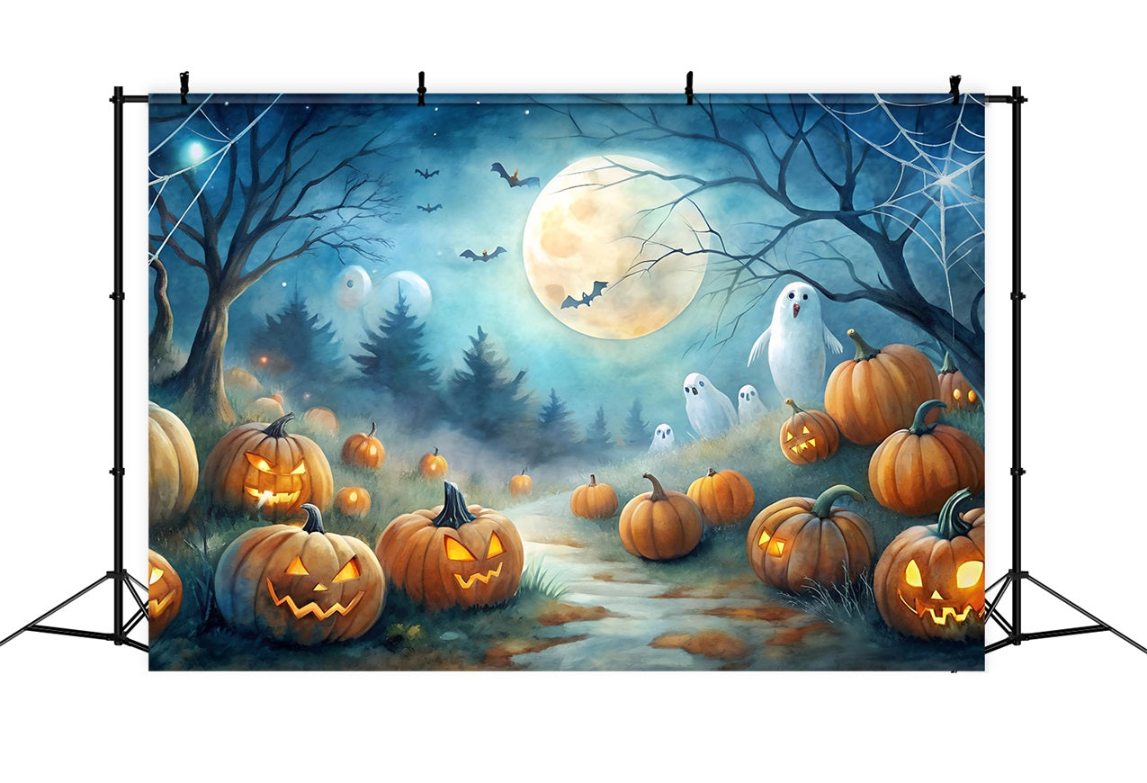 Sfondo Di Halloween Sfondo Di Fantasmi Del Boschetto Di Zucche BRP10-183