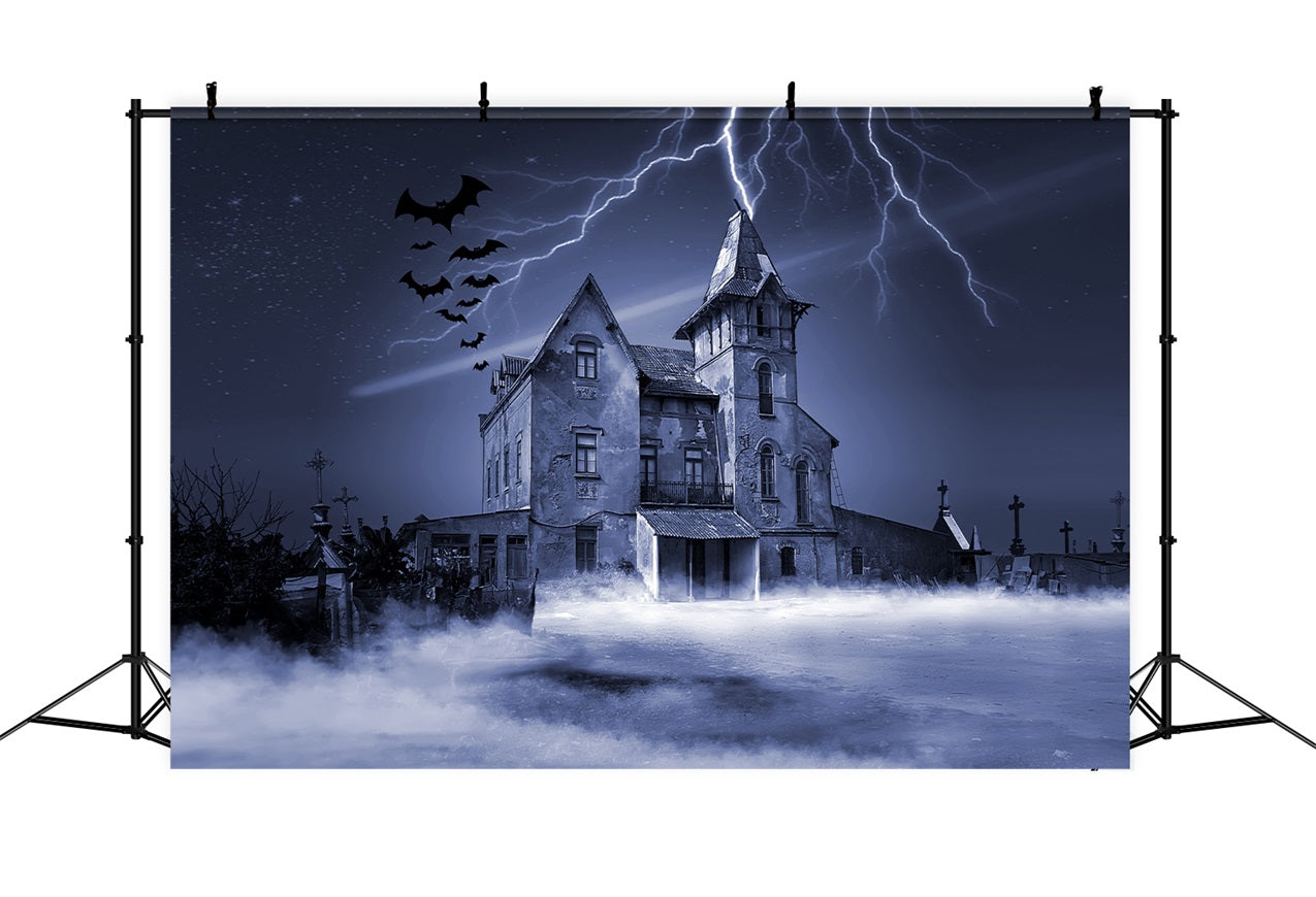 Sfondo Di Halloween Pipistrelli Fulmini Sfondo Della Casa Stregata BRP10-215