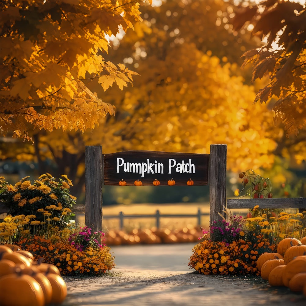 Sfondo A Tema Autunnale Fiori Zucca Patch Sfondo BRP10-244