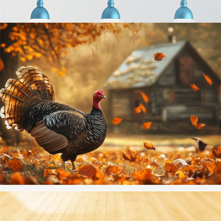 Idee Per Lo Sfondo Autunnale Sfondo Rustico Con Foglie Di Tacchino BRP10-245