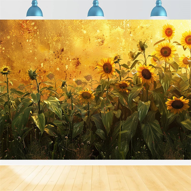 Fondali Autunnali Girasoli Sfondo Luce Dorata BRP10-251
