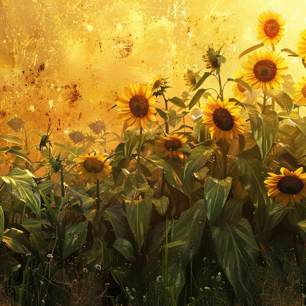 Fondali Autunnali Girasoli Sfondo Luce Dorata BRP10-251
