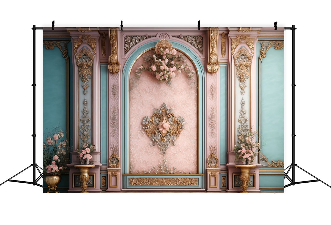 Fondali Retro Sfondo Da Parete Con Design Floreale Pastello BRP10-281