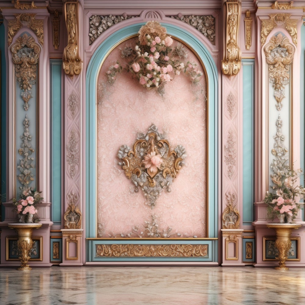 Fondali Retro Sfondo Da Parete Con Design Floreale Pastello BRP10-281