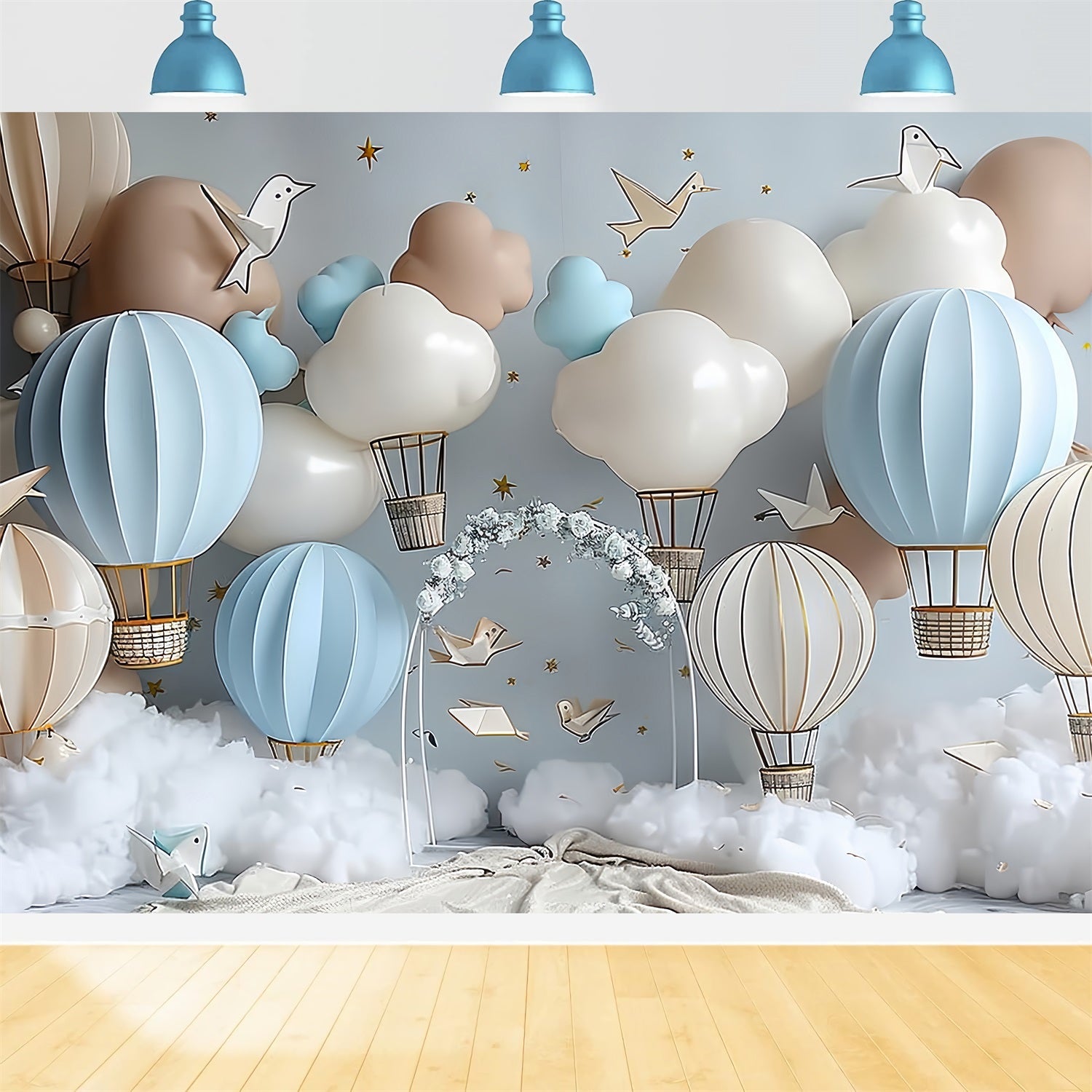 Sfondo Compleanno Cielo Avventura Mongolfiera Sfondo BRP10-310