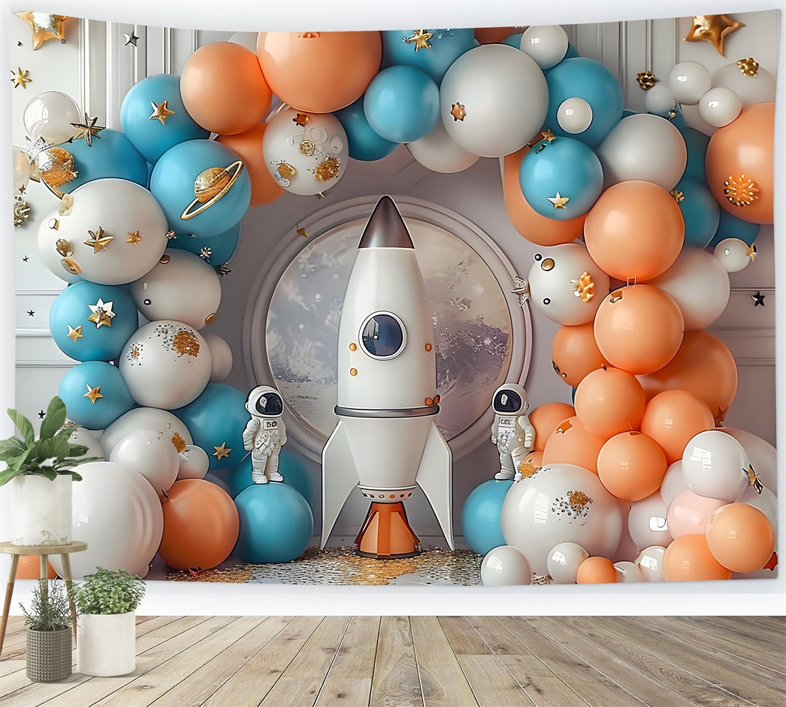 Idee Per Lo Sfondo Del Servizio Fotografico Di Compleanno Sfondo Per Il Lancio Di Un Razzo Astronauta BRP10-330