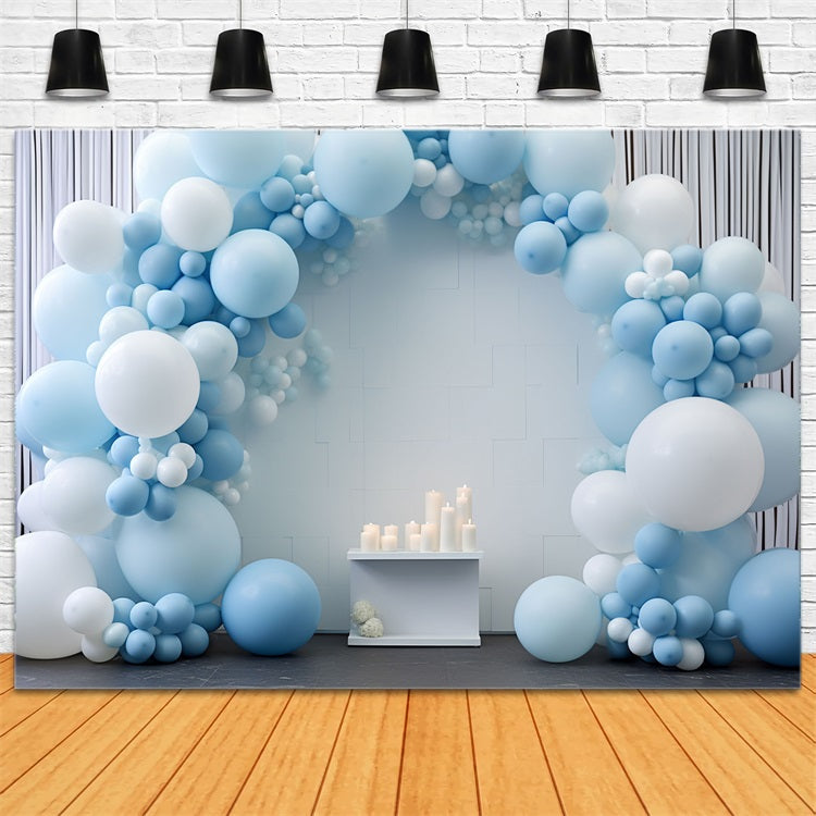 Sfondo Per Festa Di Compleanno Con Palloncini Arco E Candele BRP10-350