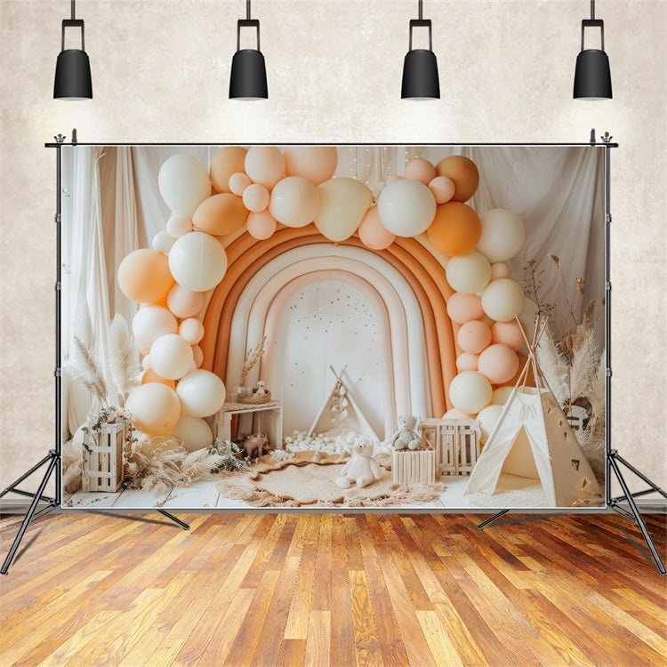 Sfondo Per Foto Di Compleanno Palloncino Arcobaleno Sfondo BRP10-352