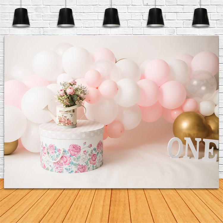 Sfondo Per Il Primo Compleanno Annaffiatoio Palloncino Sfondo BRP10-358