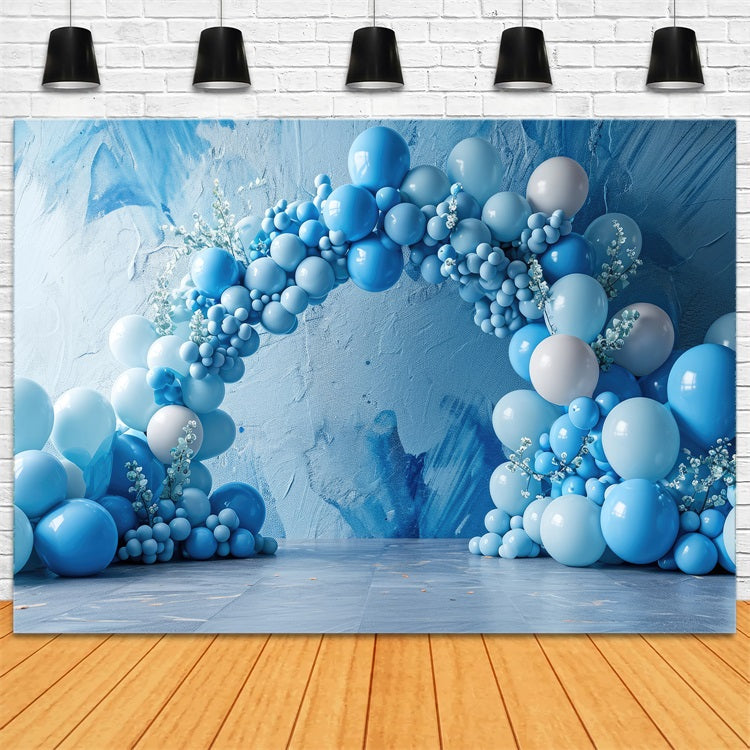 Sfondo Blu Compleanno Arco Palloncino Sfondo BRP10-375
