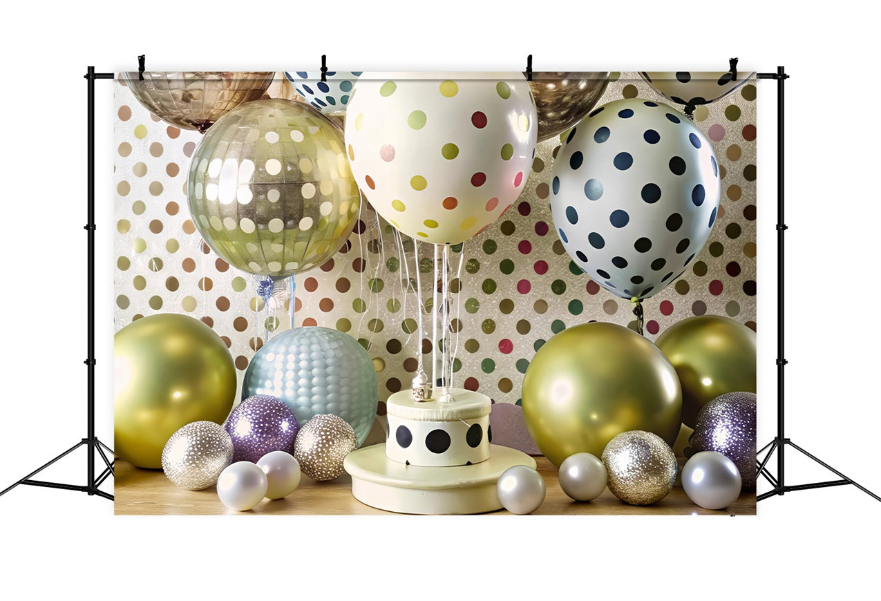 Sfondo Di Compleanno Per Bambini Sfondo Con Palloncino A Pois BRP10-382