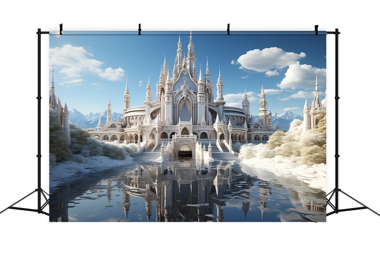 Sfondo Di Riflessi Ghiacciati Del Grand White Castle Invernale BRP10-40