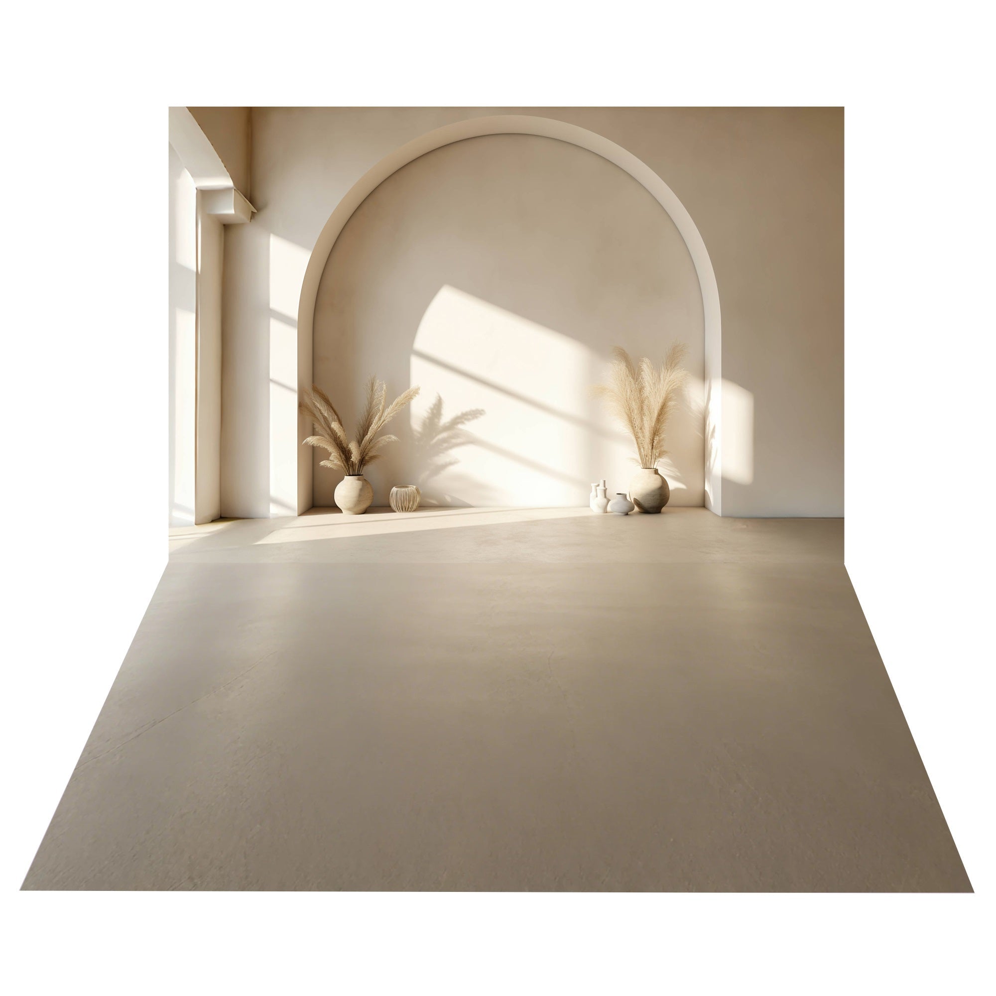 Sfondo Floreale Boho Clay Arch+Sfondo Pavimento Terra Pallido BRP10-485