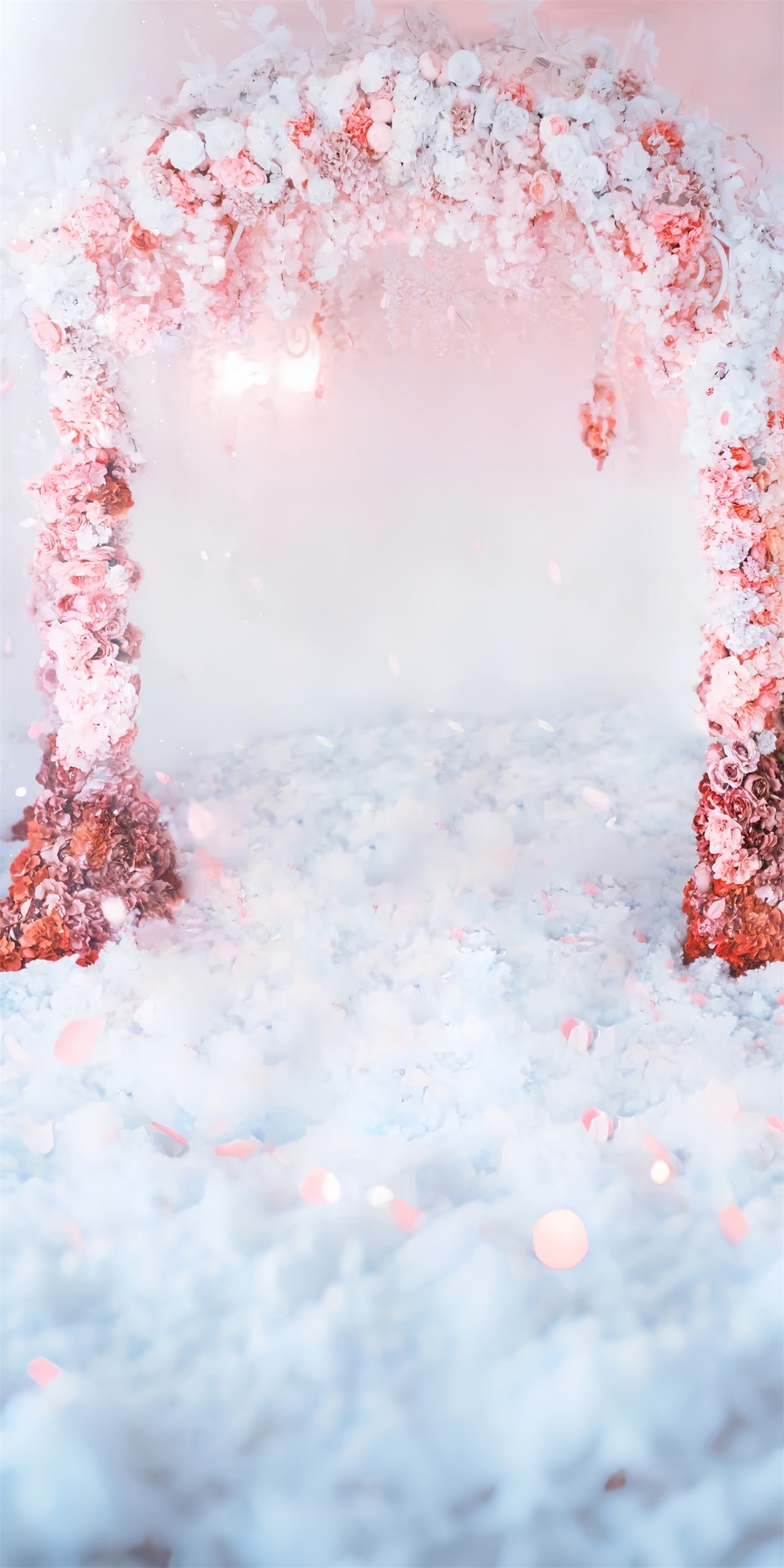 Sfondo Di Scena Di Arco Floreale Di Spazzata Di Matrimonio Romantico BRP10-521