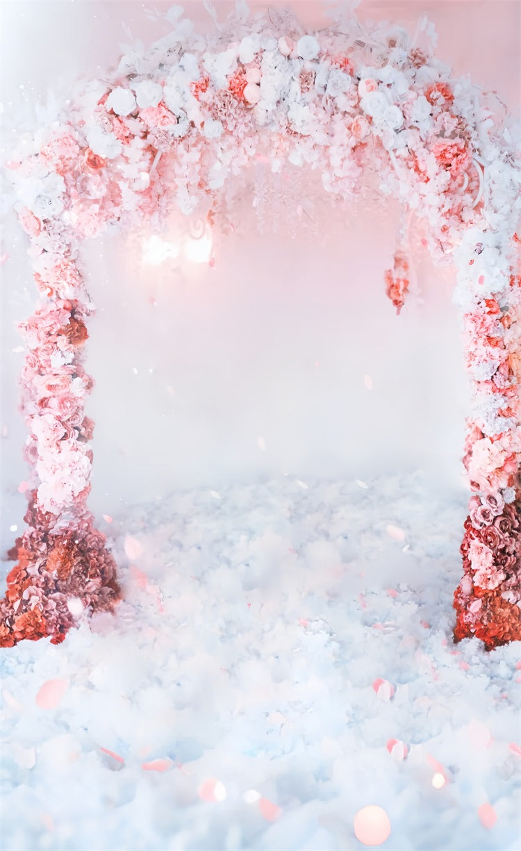 Sfondo Di Scena Di Arco Floreale Di Spazzata Di Matrimonio Romantico BRP10-521