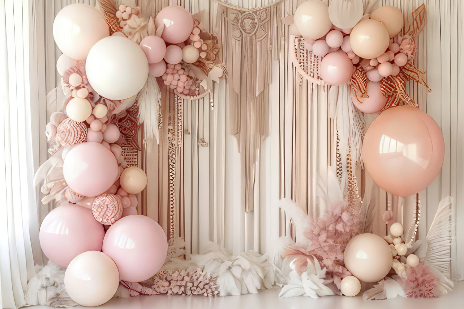 Sfondo Design Boho Macrame Palloncini Sfondo Floreale BRP10-595