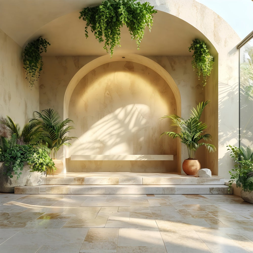 Sfondo Boho Tema Arco Sfondo Di Piante Tropicali BRP10-602