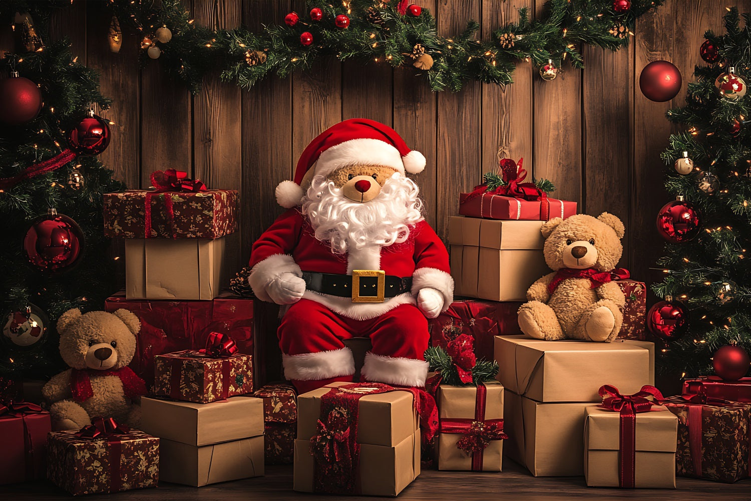 Sfondo Della Cabina Fotografica Di Natale Sfondo Della Vetrina Del Laboratorio Di Babbo Natale BRP10-629