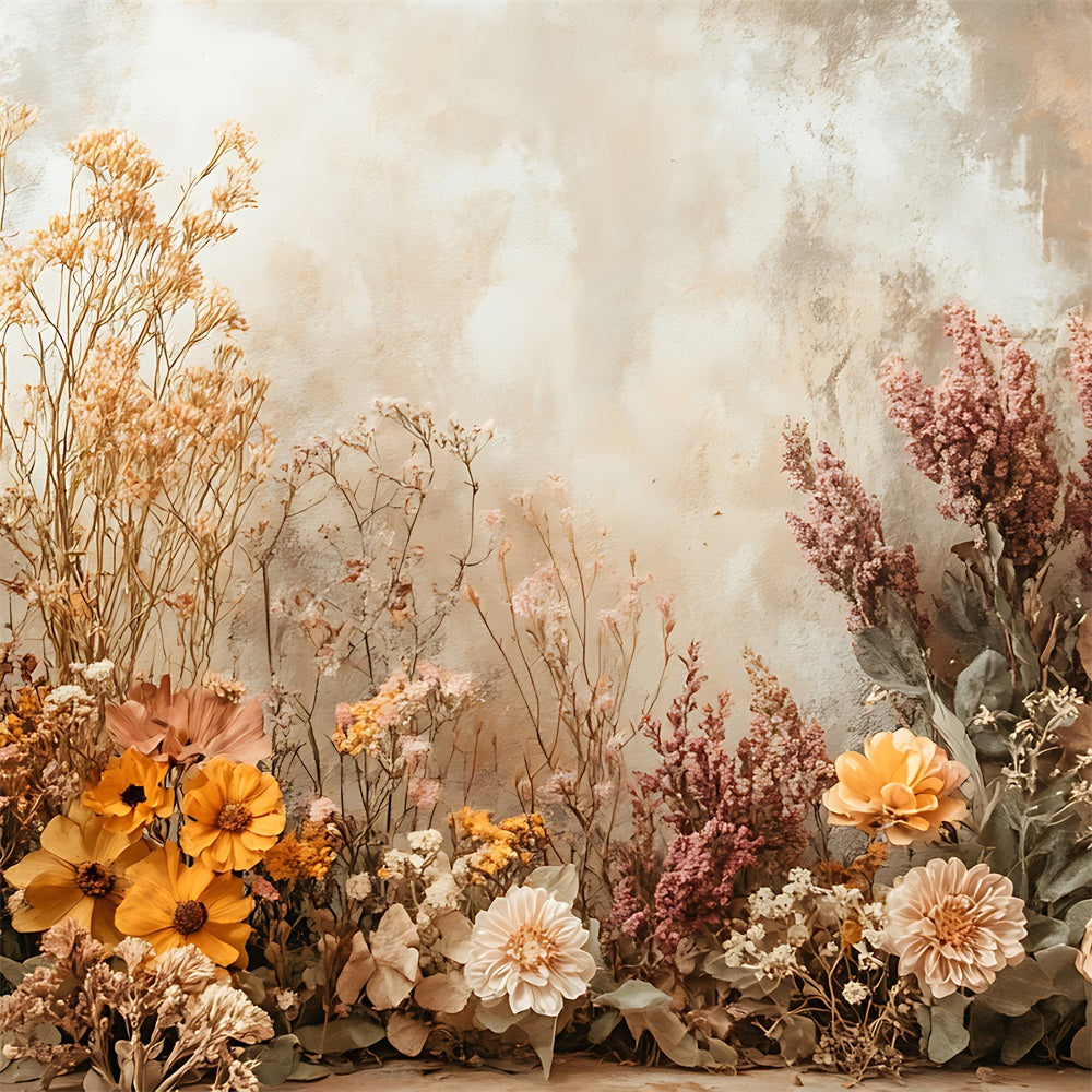 Caldo Sfondo Con Texture Floreale Essiccata Boho BRP10-74