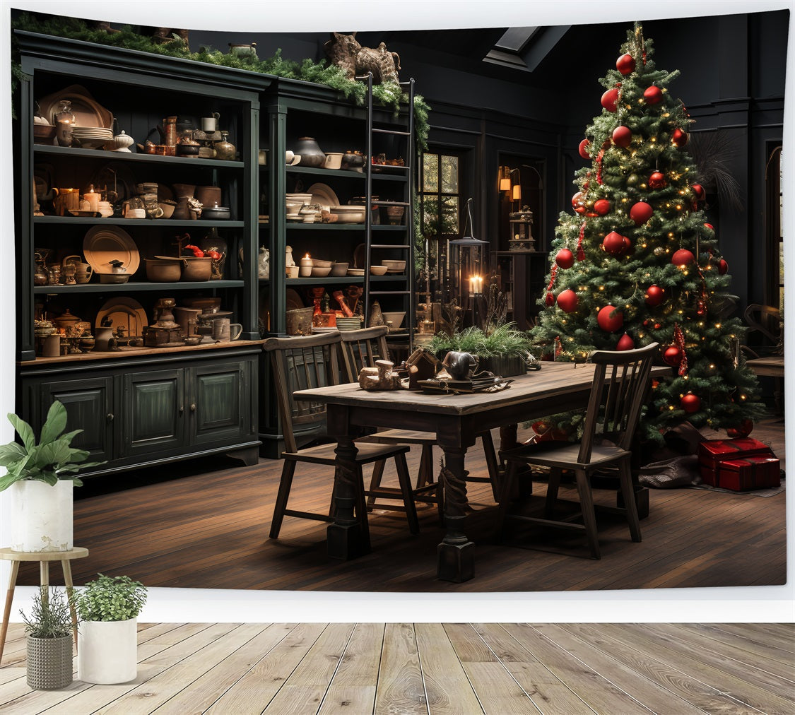 Sfondo Per Il Tavolo Da Cucina Festivo Del Laboratorio Di Babbo Natale Sfondo BRP11-100