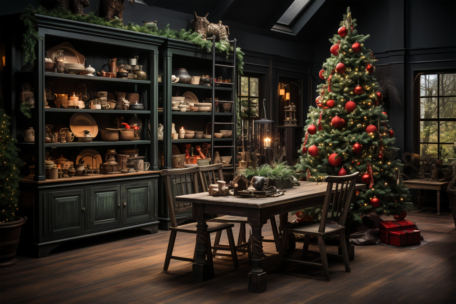 Sfondo Per Il Tavolo Da Cucina Festivo Del Laboratorio Di Babbo Natale Sfondo BRP11-100