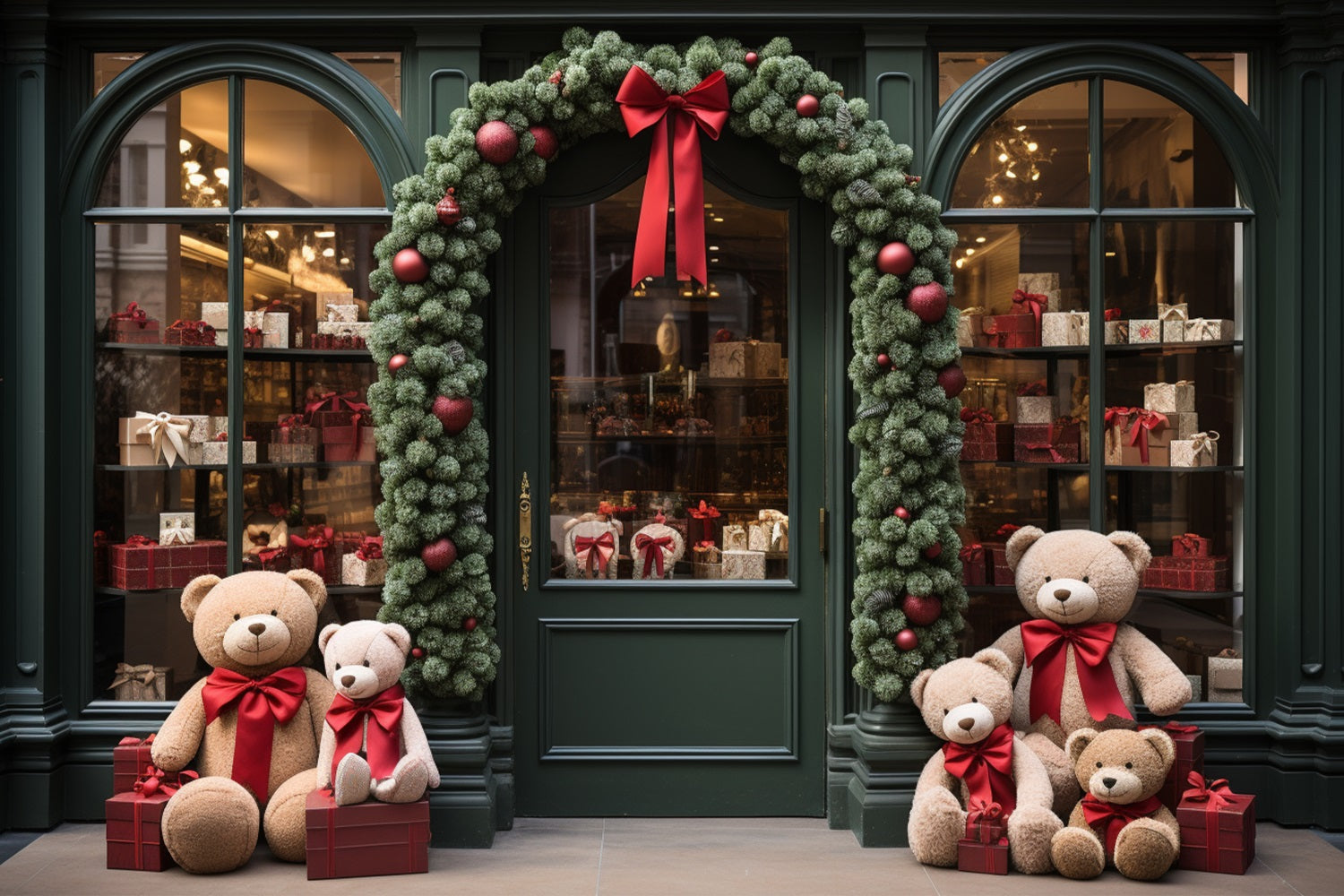 Sfondo Per Servizio Fotografico Di Natale Regali Per L'Ingresso Del Laboratorio Di Babbo Natale Sfondo Per Orsacchiotti BRP11-104