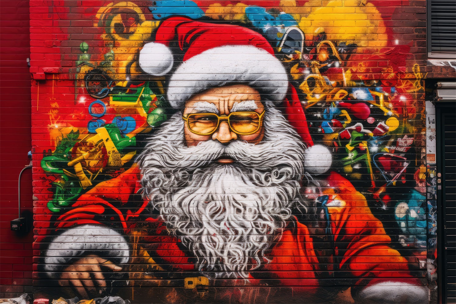 Sfondo Natalizio Sfondo Colorato Con Babbo Natale BRP11-105
