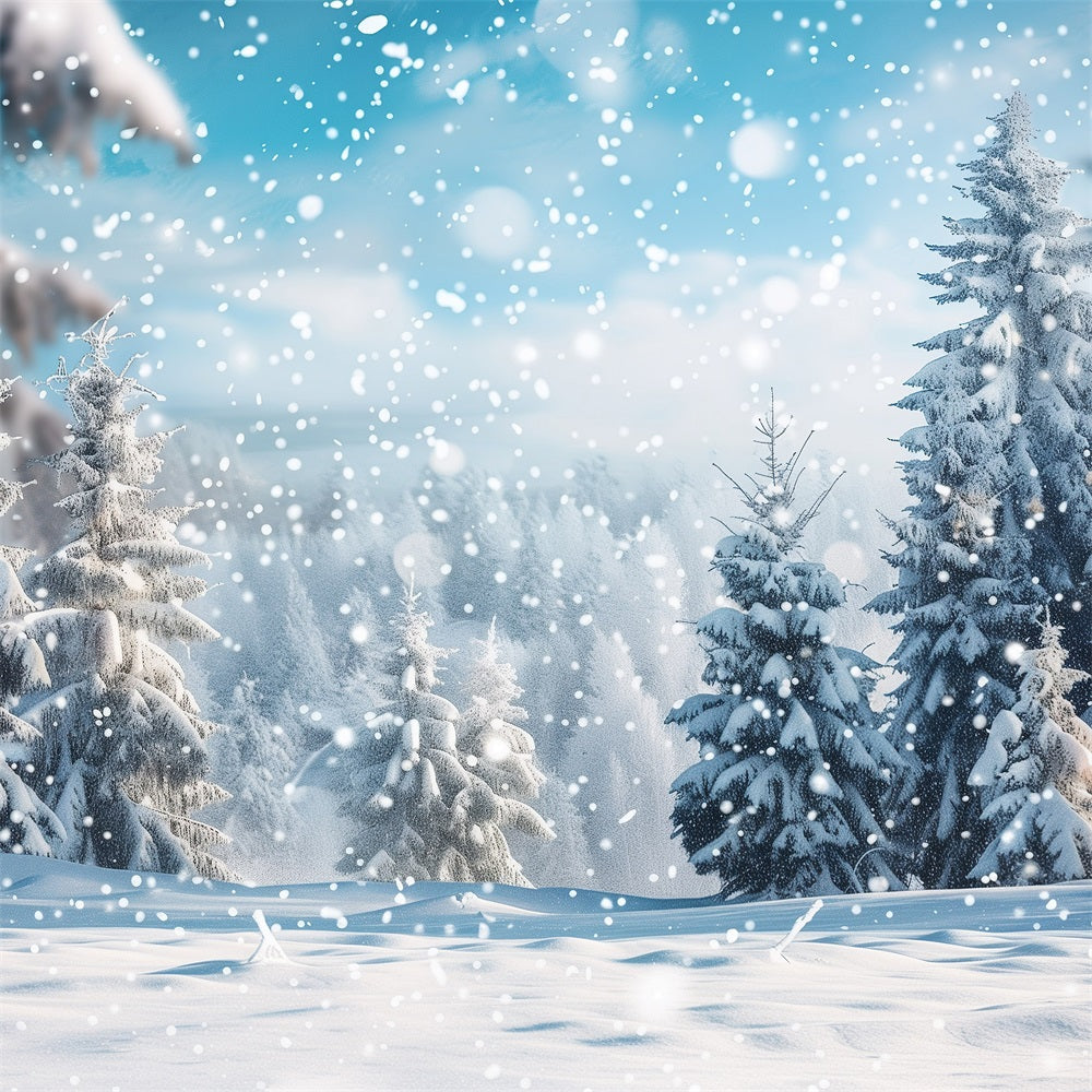 Sfondo Scena Invernale Paesaggio Con Fiocchi Di Neve Che Cadono Sullo Sfondo BRP11-11