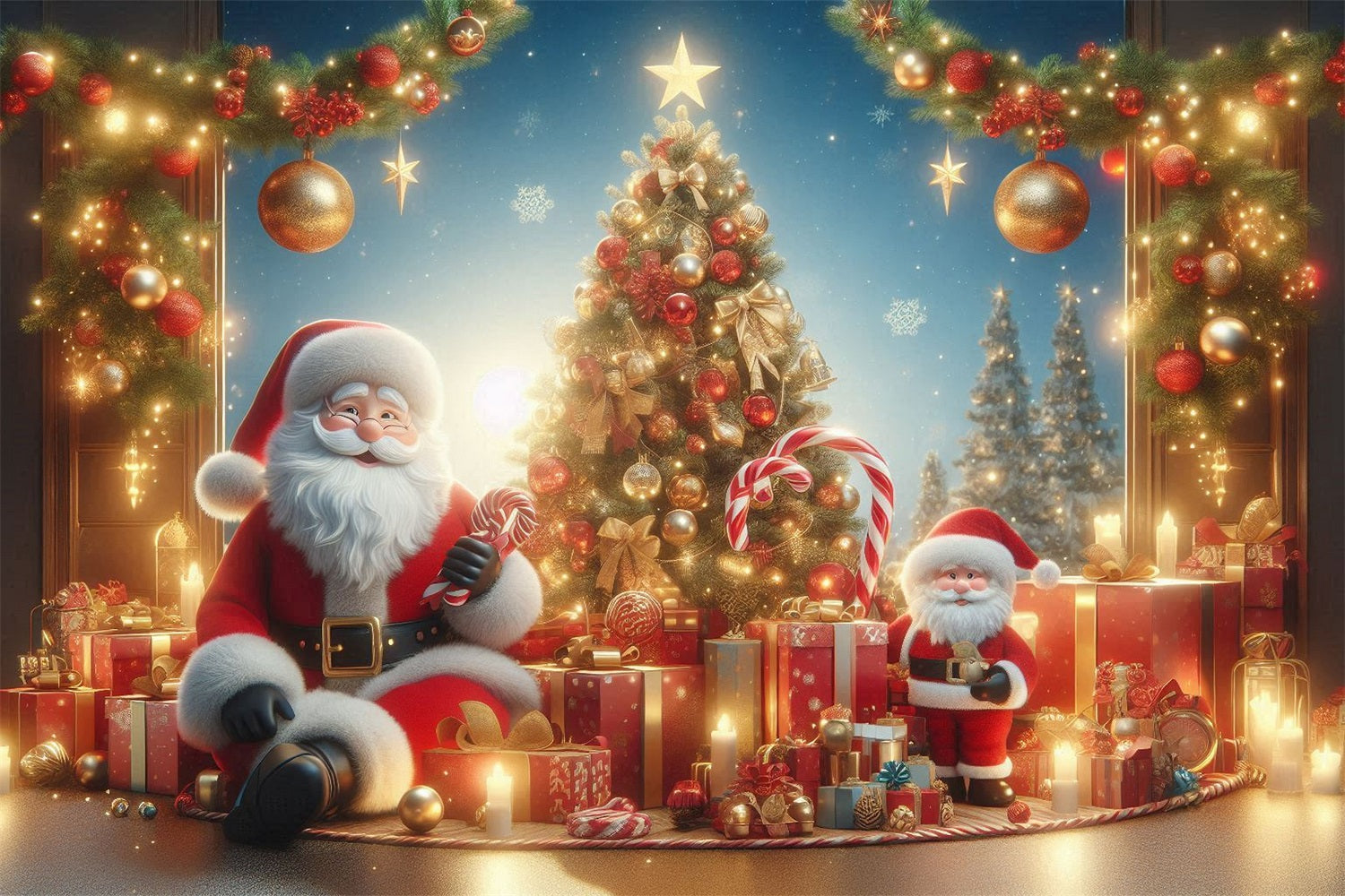 Idee Per Lo Sfondo Natalizio Regali Di Babbo Natale Sfondo Per Le Celebrazioni Festive BRP11-111