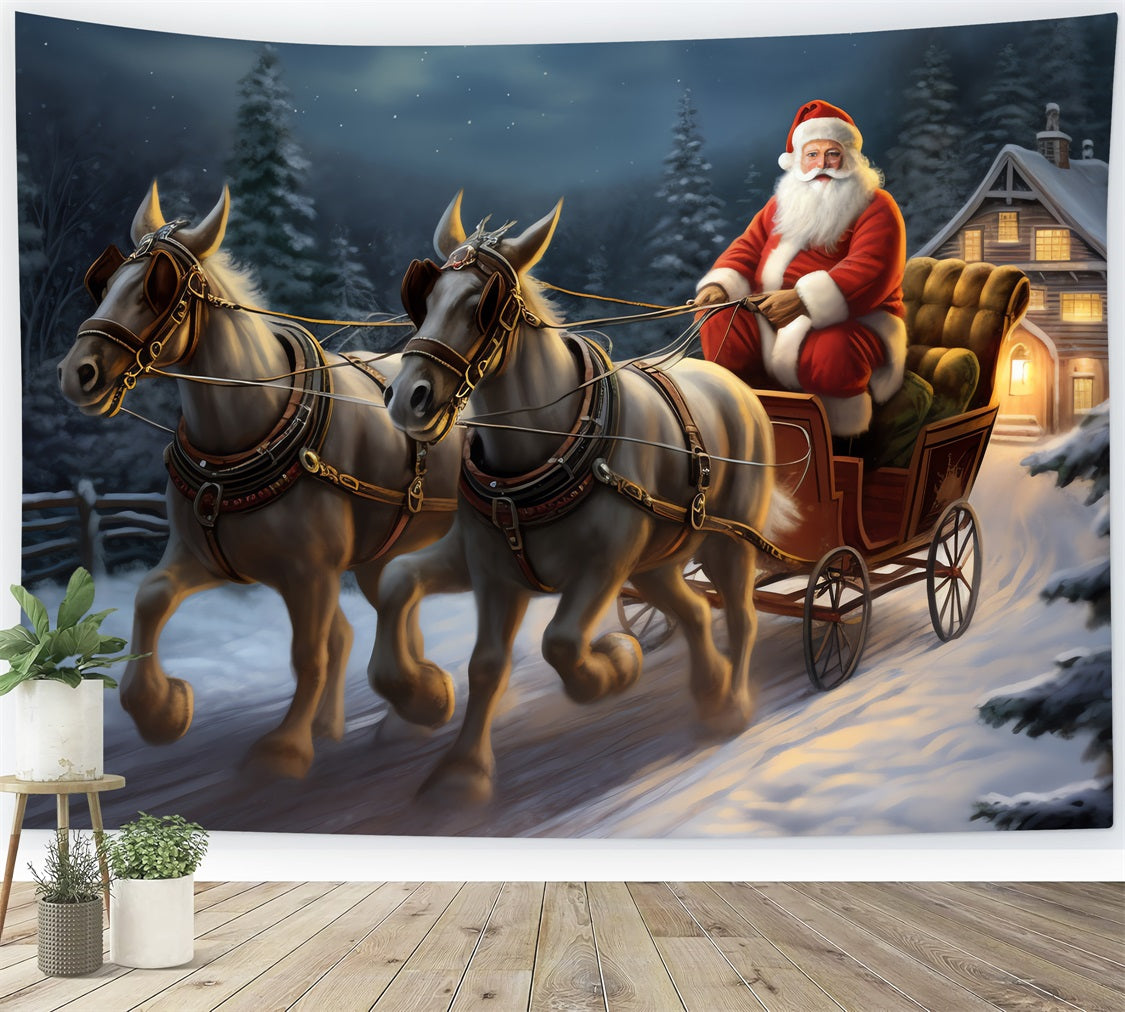 Sfondo Natalizio Per Cabina Fotografica Renna Slitta Di Babbo Natale BRP11-120
