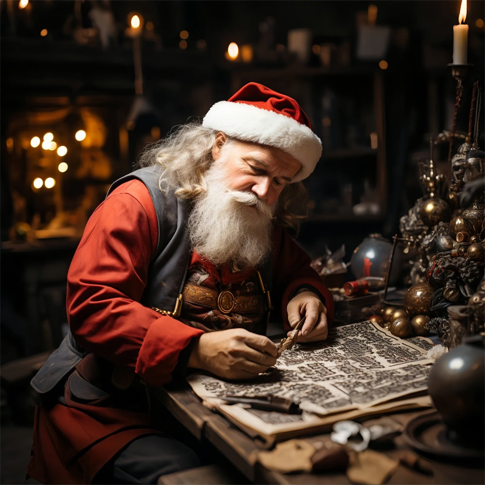 Sfondo A Tema Natalizio Sfondo Del Laboratorio Di Creazione Di Babbo Natale BRP11-135