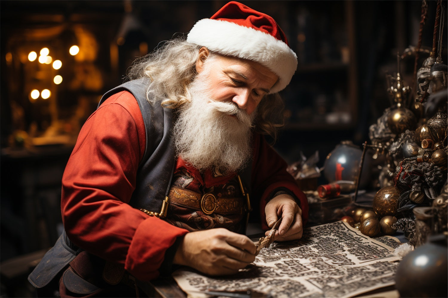 Sfondo A Tema Natalizio Sfondo Del Laboratorio Di Creazione Di Babbo Natale BRP11-135