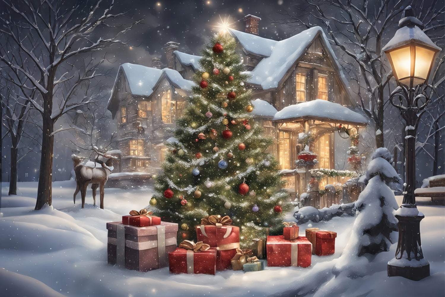 Fondali Natale Accogliente Cabina Celebrazione Sfondo BRP11-171