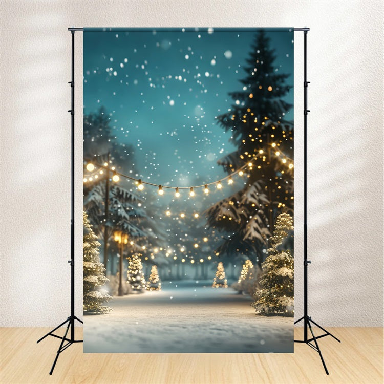 Fondali Natalizi Sfondo Di Luci Della Foresta Incantata BRP11-175