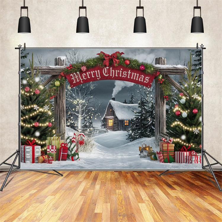 Sfondo Di Scena Cabina Gateway Di Buon Natale BRP11-181