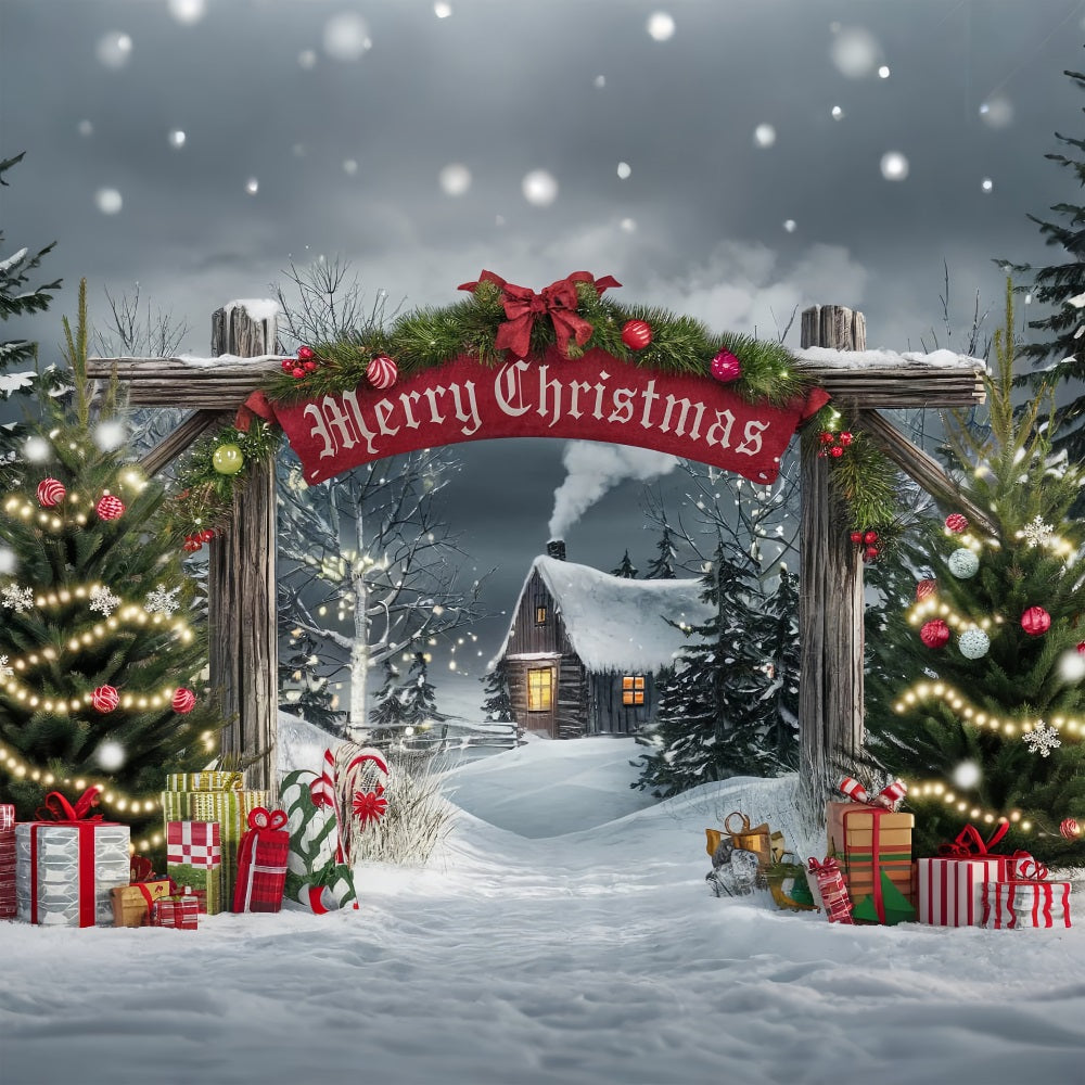 Sfondo Di Scena Cabina Gateway Di Buon Natale BRP11-181