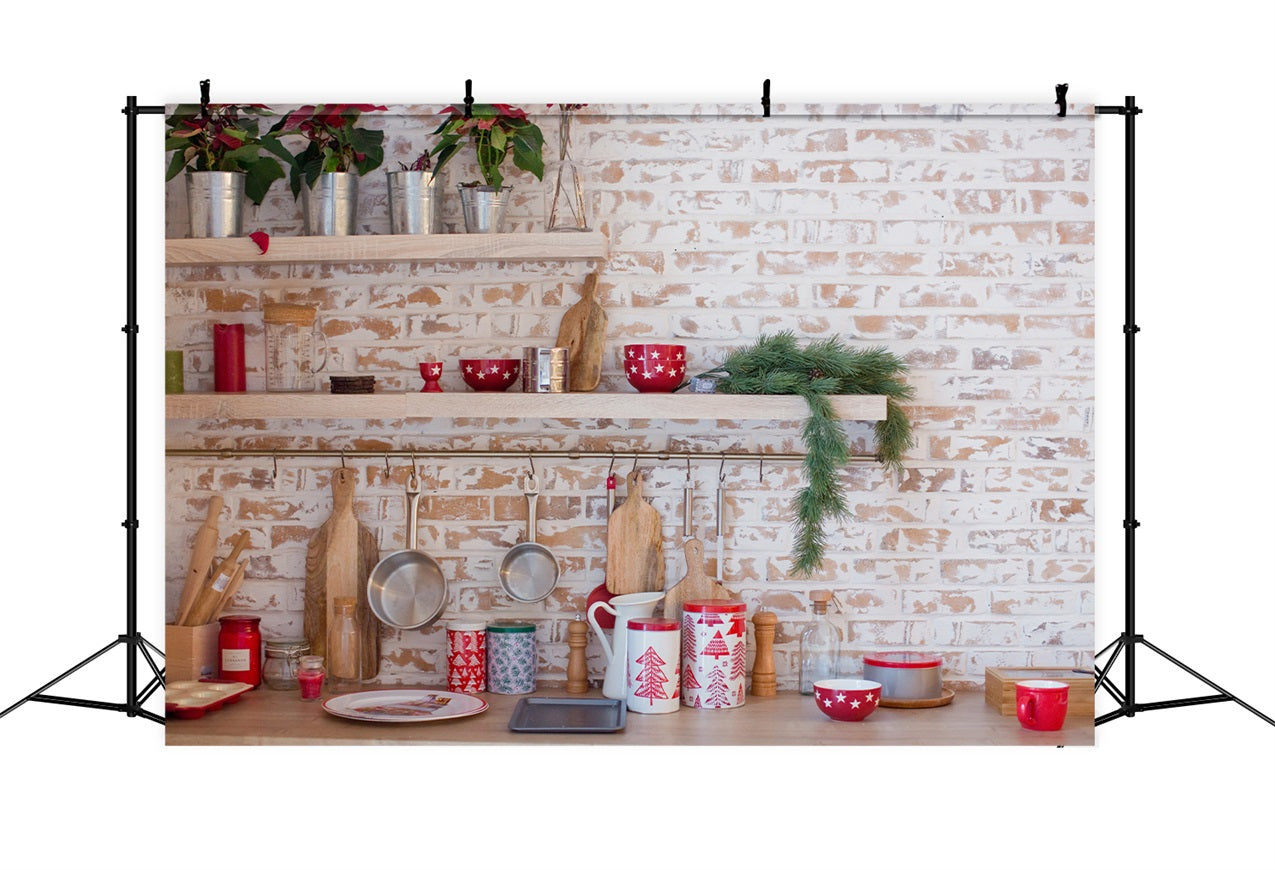 Sfondo Fotografico Per Cucina Natalizia Sfondo Per Decorazione Muro Di Mattoni BRP11-187