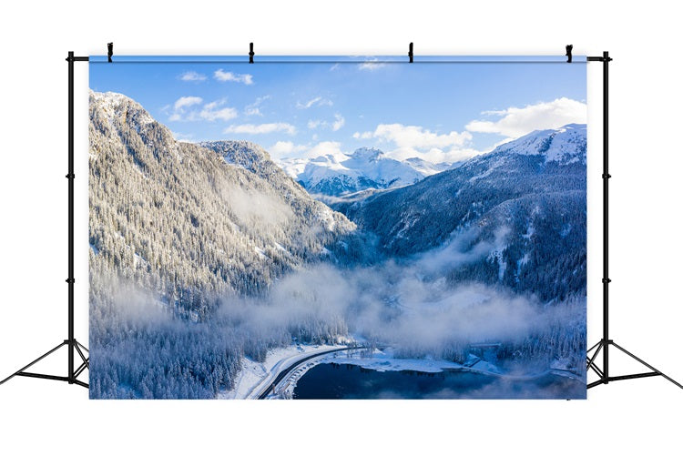 Sfondo Di Neve Invernale Sfondo Di Paesaggio Con Vista Aerea Sulla Neve BRP11-19