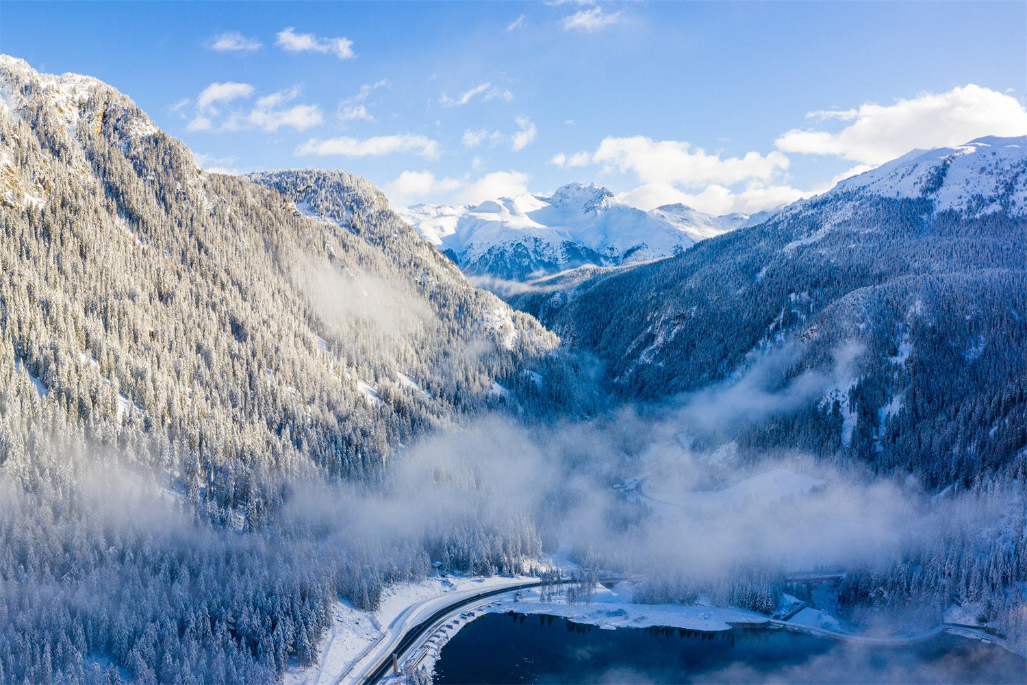 Sfondo Di Neve Invernale Sfondo Di Paesaggio Con Vista Aerea Sulla Neve BRP11-19