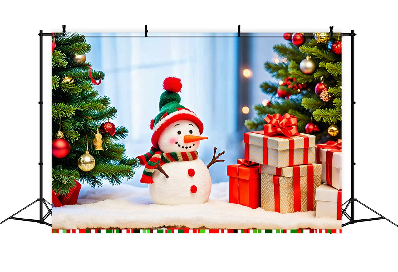 Fondali Per Lo Sfondo Dei Regali Dell'Albero Del Pupazzo Di Neve Di Natale BRP11-206