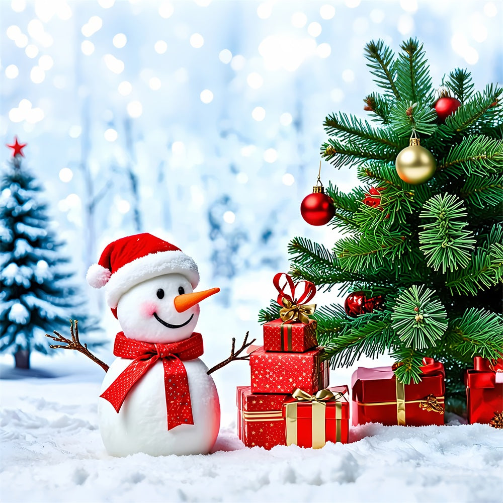Sfondo Di Buon Natale Pupazzo Di Neve Sfondo Con Ambientazione Innevata BRP11-207