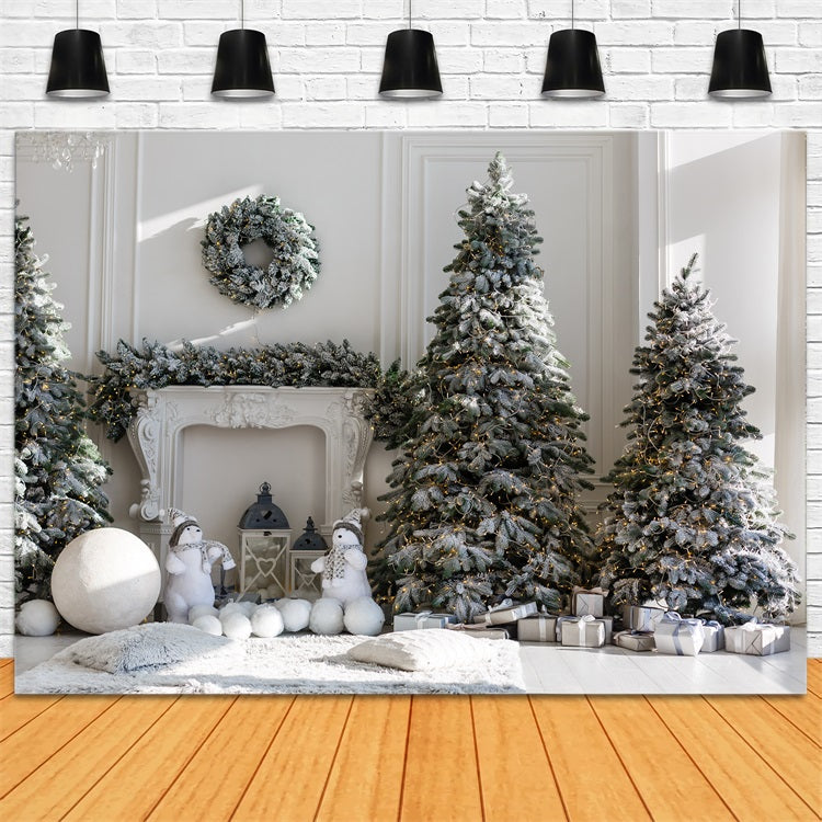 Sfondo Dell'Albero Di Natale In Crescita Sfondo Con Focolare Smerigliato BRP11-208
