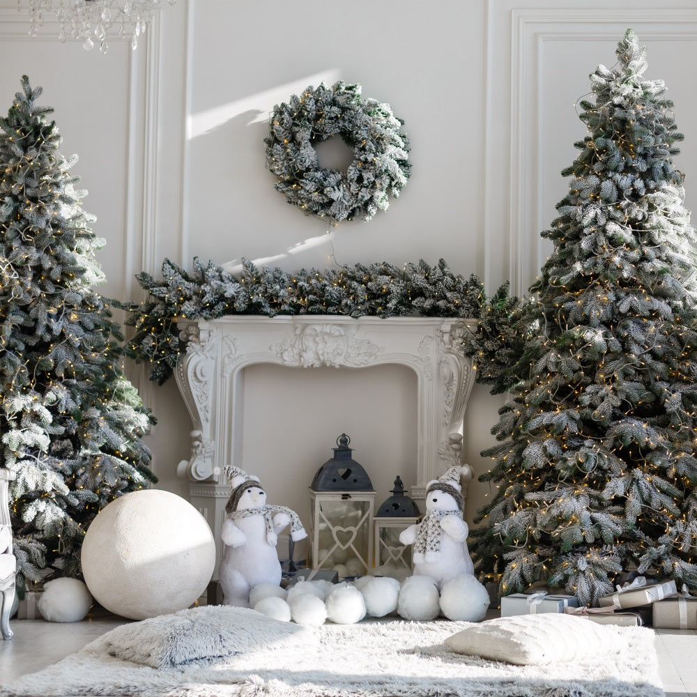 Sfondo Dell'Albero Di Natale In Crescita Sfondo Con Focolare Smerigliato BRP11-208