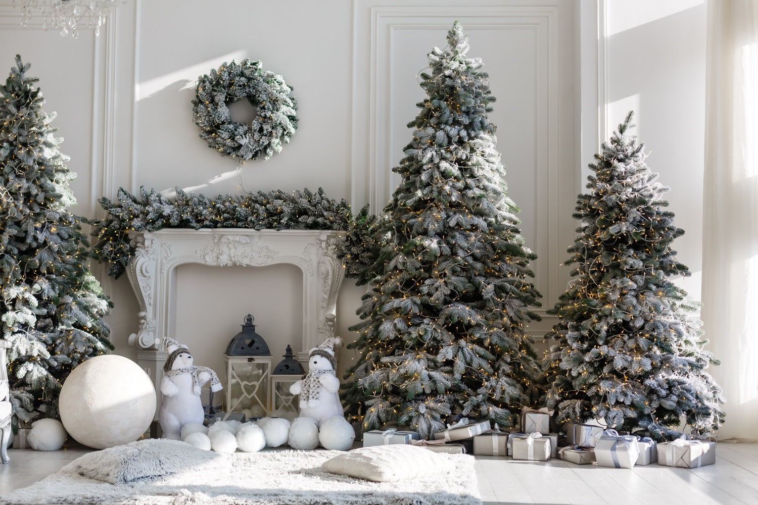 Sfondo Dell'Albero Di Natale In Crescita Sfondo Con Focolare Smerigliato BRP11-208