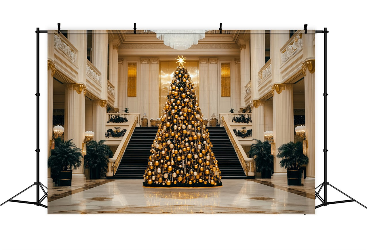 Fondali Di Buon Natale Sfondo Della Grande Sala Dell'Albero D'Oro BRP11-240