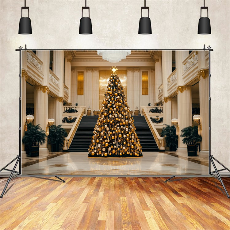 Fondali Di Buon Natale Sfondo Della Grande Sala Dell'Albero D'Oro BRP11-240