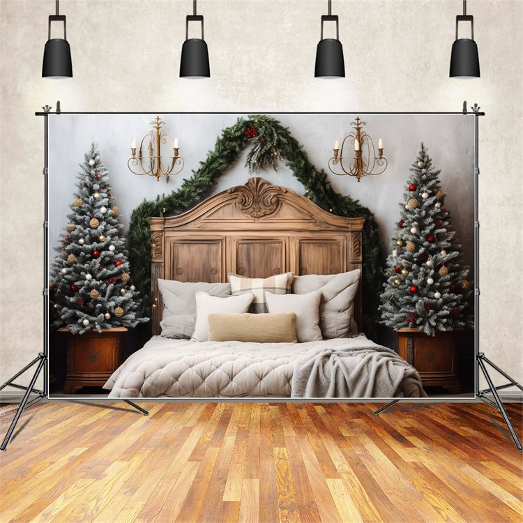 Sfondo Fotografico Per Testiera Natalizia Sfondo Di Pini Smerigliati Per Camera Da Letto BRP11-249