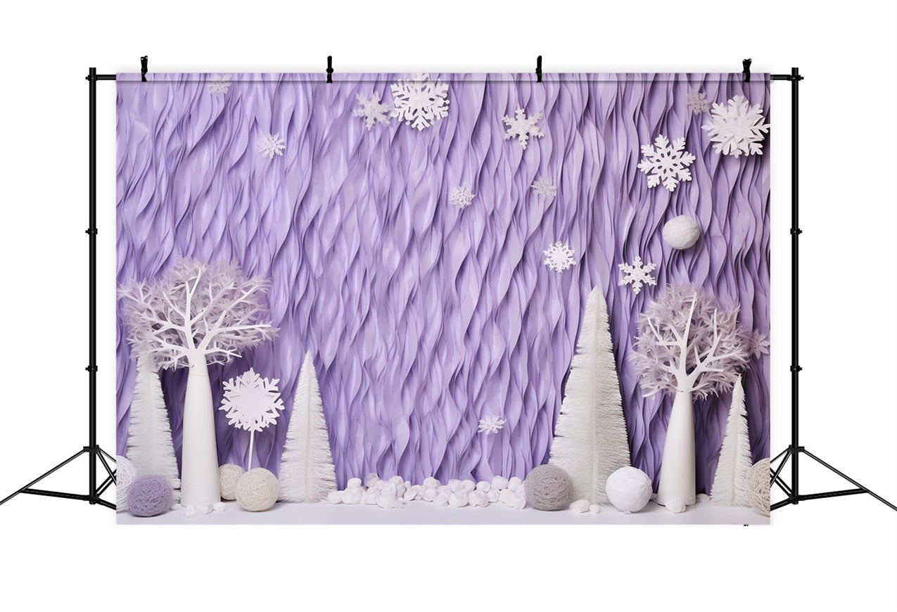 Fondali Invernali Sfondo Di Fiocchi Di Neve Di Alberi Glassati Di Lavanda BRP11-256
